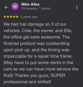 dent removal reviews Greeley